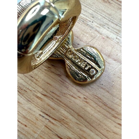 Monet Triple Black Stone Stretch Cocktail Ring W/ Gold Tone & Crystal Accents Si - Picture 9 of 9